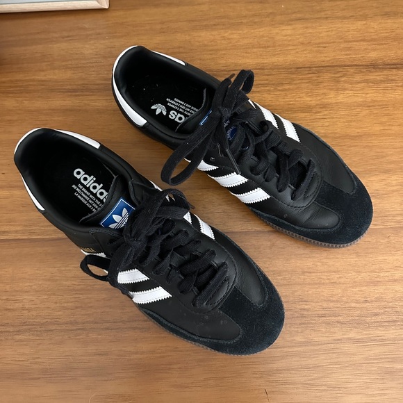 Adidas Samba OG Leather Sneakers Black White Size 7.5 Women's - Picture 3 of 5